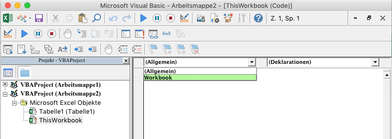 visual basic for applications mac office 2016